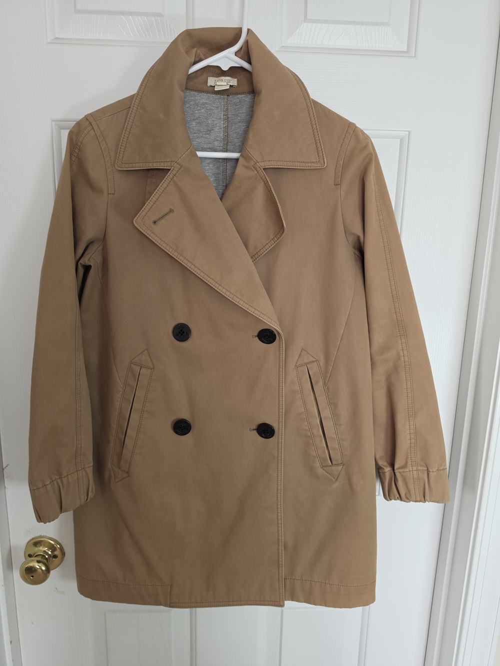 Women's JCrew Double-Breasted Tan Trench Coat